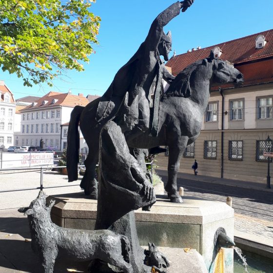 Statue outside the Augsburg Cathedral