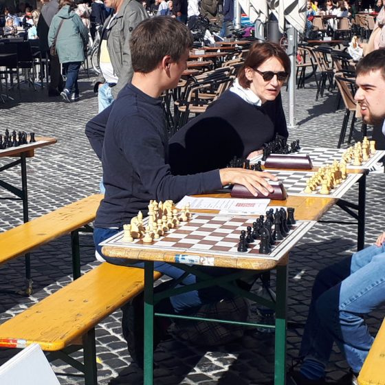 Random chess tournaments were happening in the town square