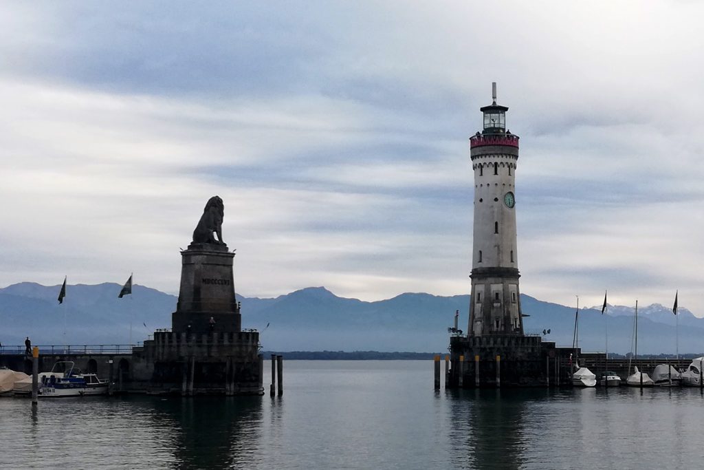 Lindau harbour lion of bavaria