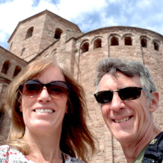 Just us again with Cardona Castle in the background
