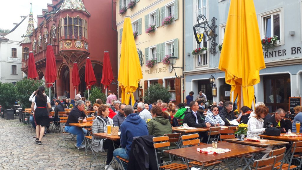 Plenty of colour and a convivial atmosphere in the cafes of Freiburg