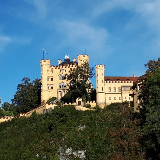 View of Hohenschwangau castle on the walk up