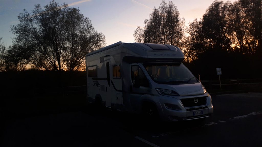 Parked for the night at Brognard, France