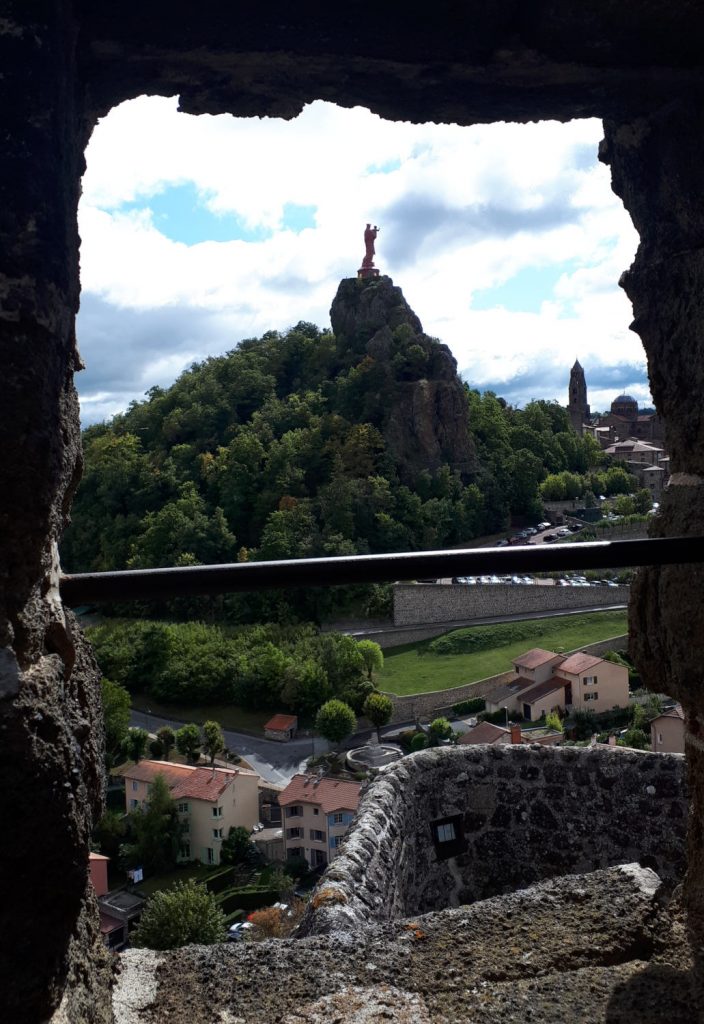 View of the Statue of the Virgin Mary from the Chapel of St Michel d'Aiguilhe