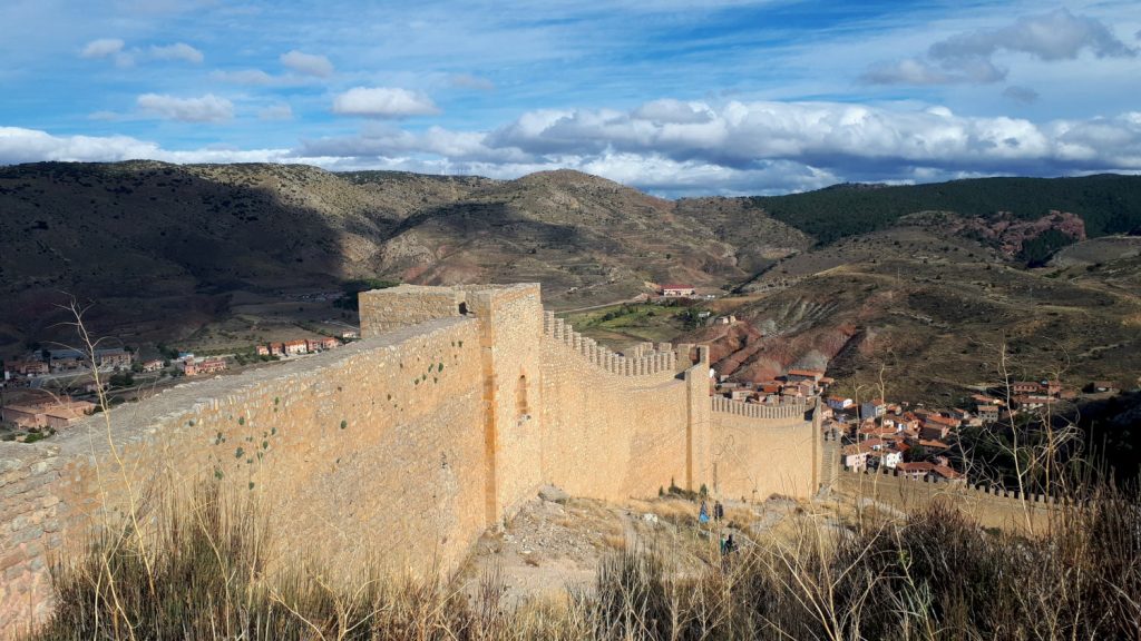 The remains of the defensive walls wrapping around Albarracin