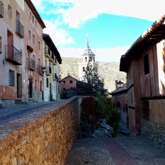 Albarracin street and church steeple