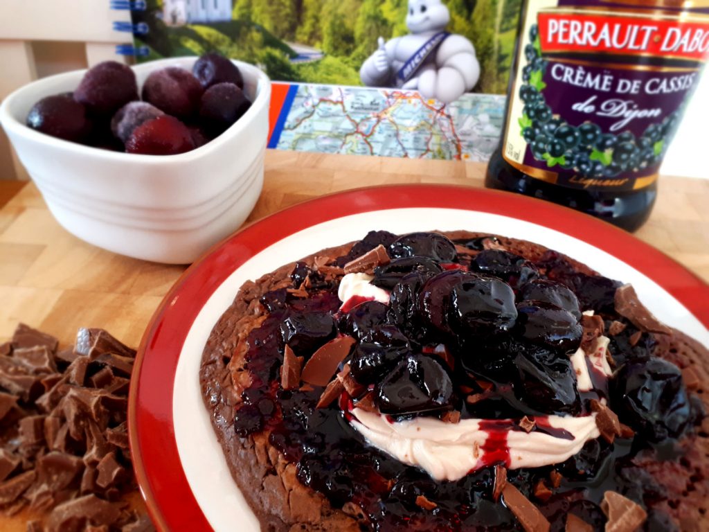 Deliciousness on a plate - Black Forest Gateau inspired vancakes.