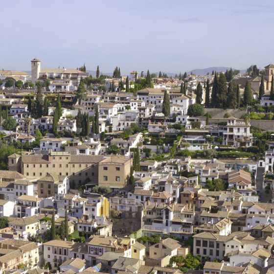 View from Alhambra to San Cristobal.