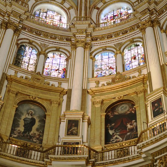 Granada Cathedral stained glass windows and art work