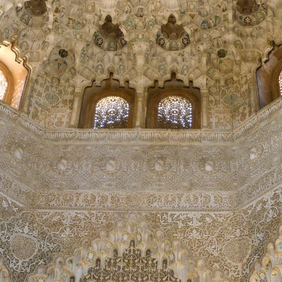 Alhambra Nasrid Palaces typical example of the intricate plaster work