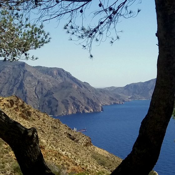 View across the bay towards Cartagena from Bateria de Castillitos