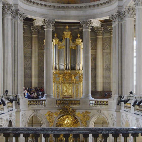 Palace of Versaille Organ pipes in vaulted gallery