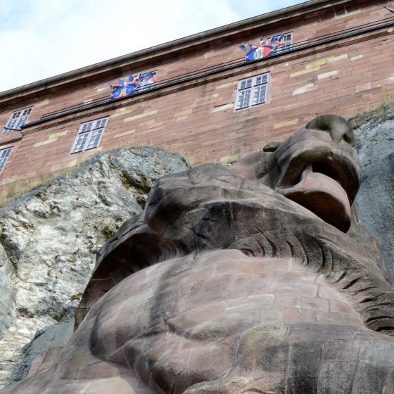 Belfort Pink Sandstone Lion