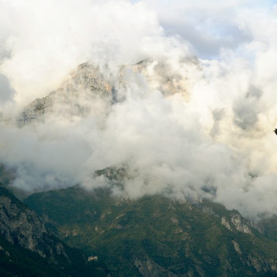 Lake Como Cloud shrouded mountains