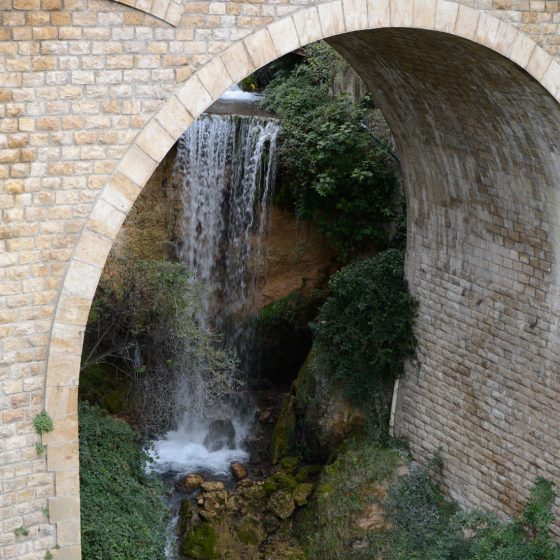 Moustiers-Sainte-Marie Cascade under bridge in village centre