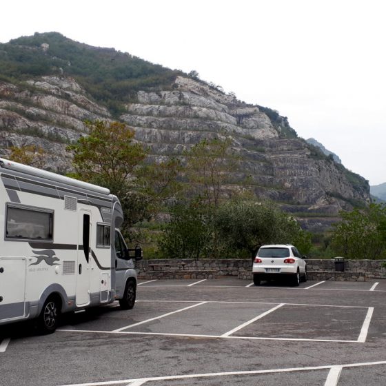 Buzz and another motorhome in the car park