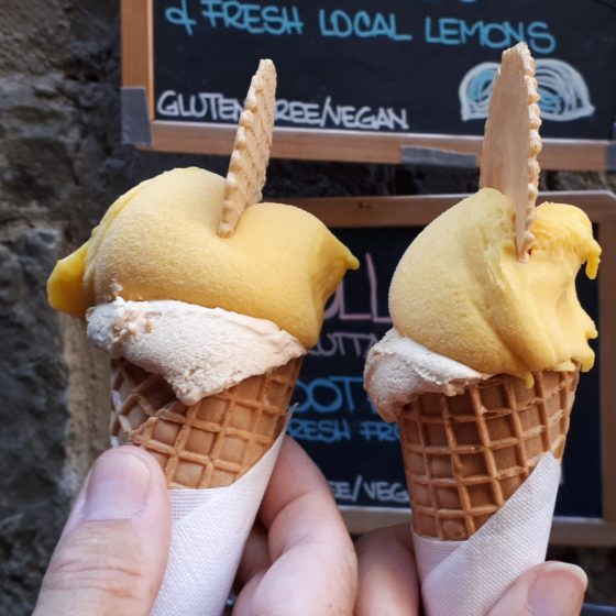 Gelato reward for climbing the steps to Corniglia