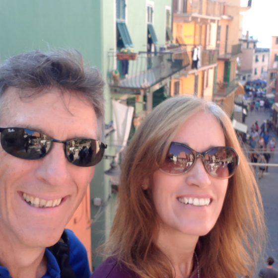 Above the colourful streets in Manarola