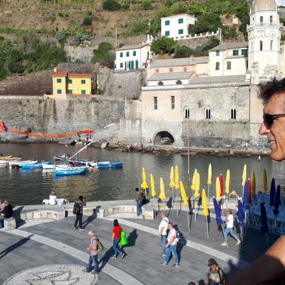 Standing overlooking the inlet in Vernazza