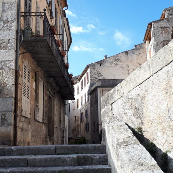 Entreveaux steps in the village