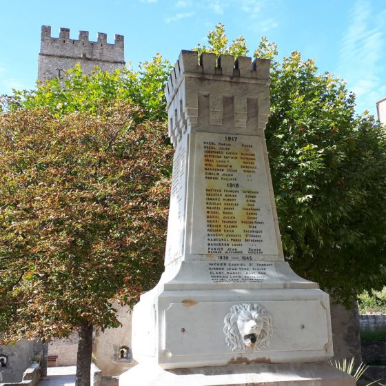 Entreveaux war memorial and Pandol's fort