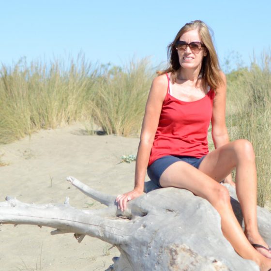 A driftwood perch on the beach