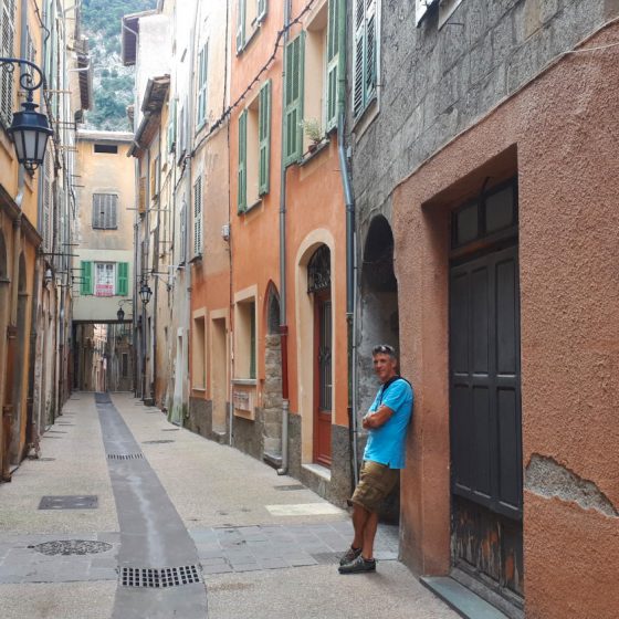 Colourful street in Breil sur Roya