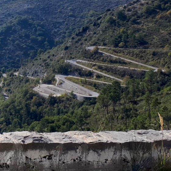 Looks like that's our route out of here! Hairpins outside Sospel