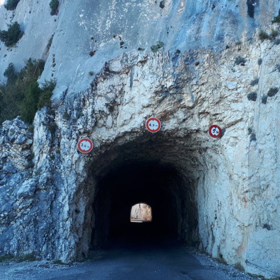 Far too narrow tunnel through the canyon