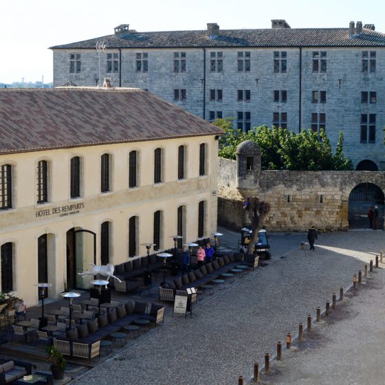 Aigues-Mortes _ Rempartes hotel from wall ramparts