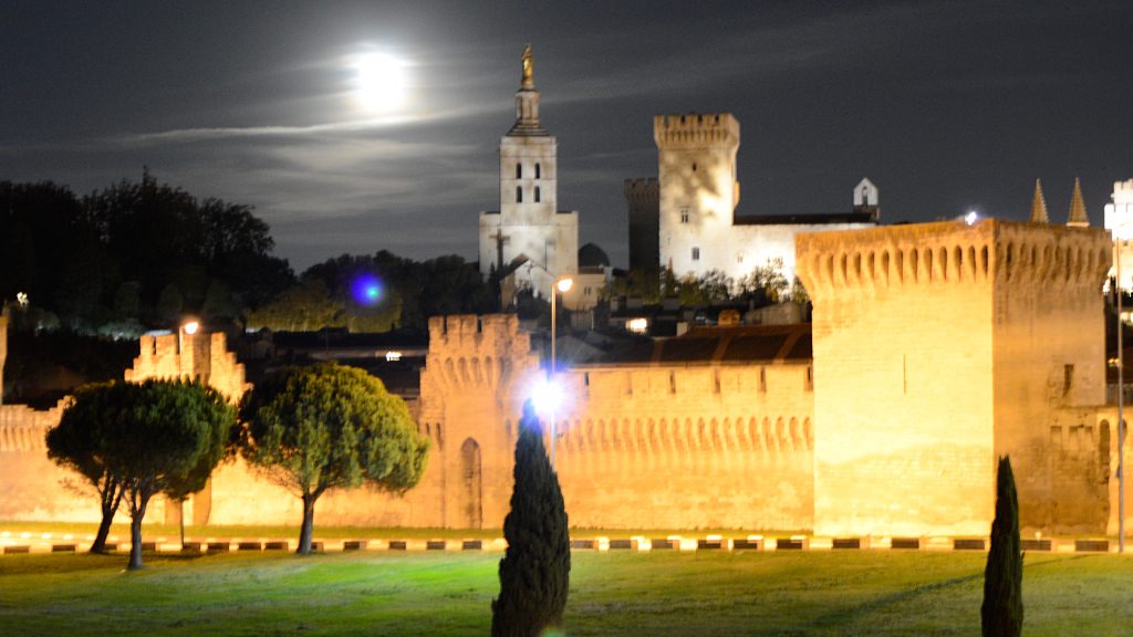 Avignon - City Walland Pont Des Palais at night