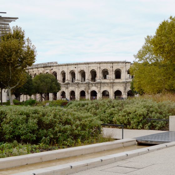 Nimes - Roman Arena from Esplanade Charles de Gaule