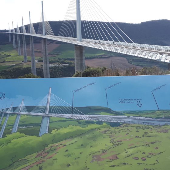 Millau Viaduct from the A75 viewing platform on the North side