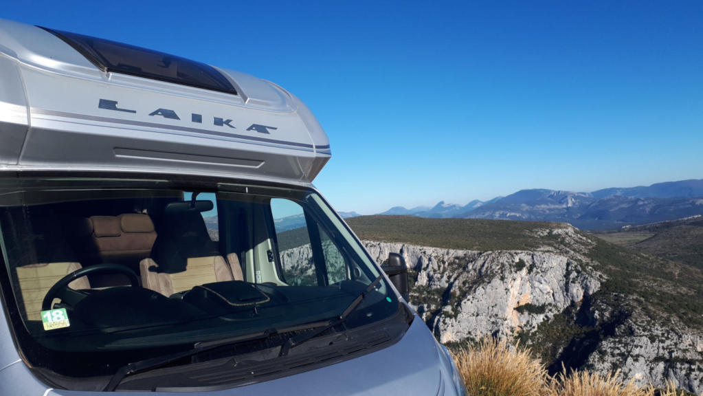 Motorhome drive through Gorge du Verdon, France with Laika