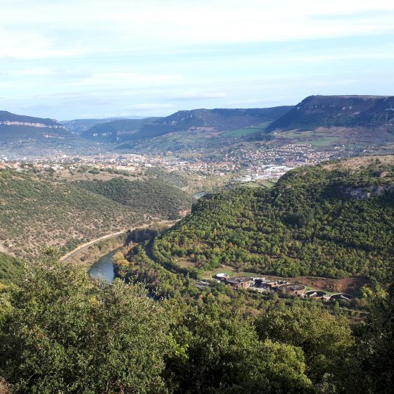 Views East from the Millau Viaduct viewing platform