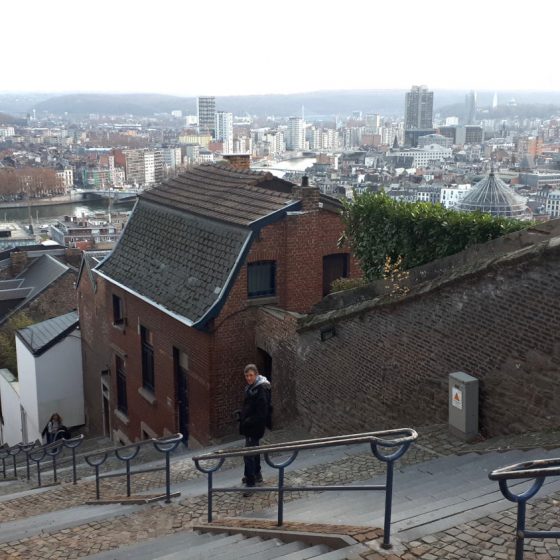 On the way down the 374 steps of Montagne de Bueren