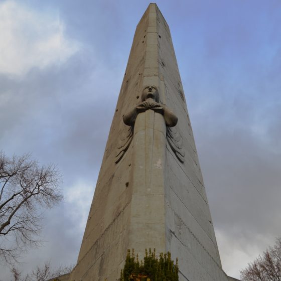 Liege Obelisk war memorial at the top of Montagne de Bueren
