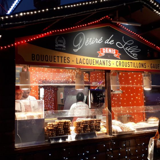 Liege Christmas Market - food stalls waffle stand