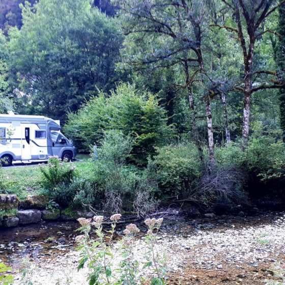 Motorhome parked at Consolations Maisonnettes