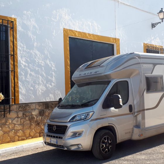 Lucena - Buzz parked at the bodegas Torres Burgos