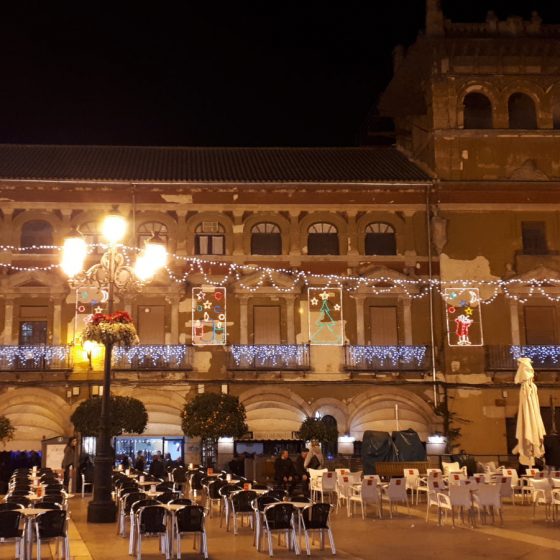 Plaza de la Rosa at night before it got busy