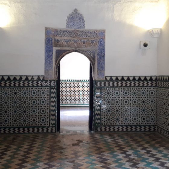 Beautiful tiled walls inside the Alcazar of Seville