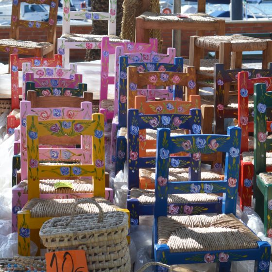Algarve Olhao Market - Colourful chairs