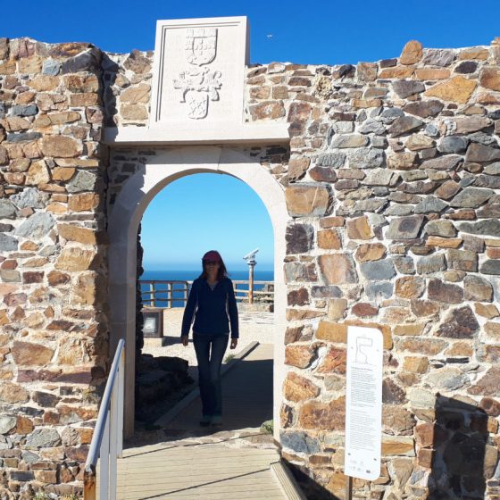 The restored fort walls at Arrifana