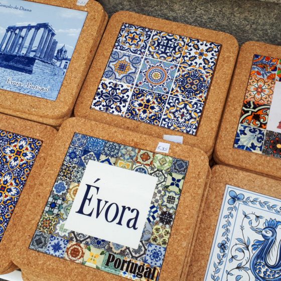 Evora tiles made with local Alentejan cork and azejulo tiles