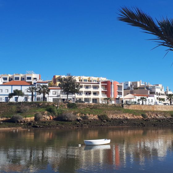 The river Arade at Ferragudo with fisherman's boat