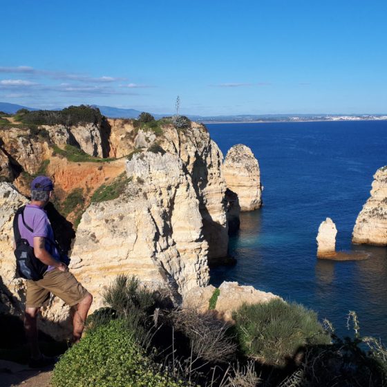 Rock formations just offshore at Lagos