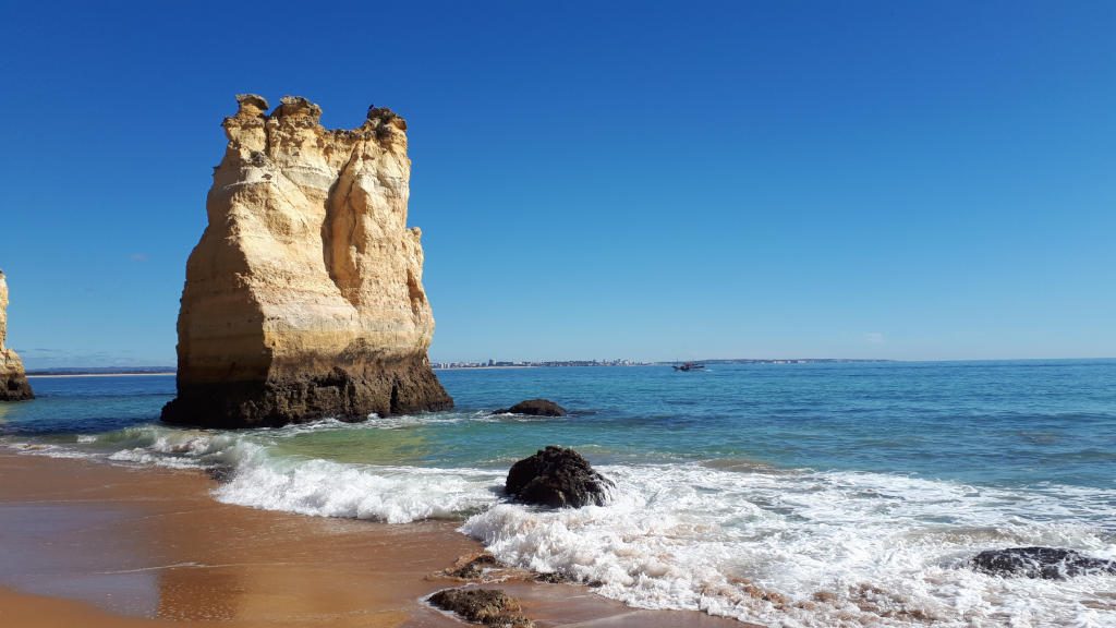 Natural rock formations off the coast at Lagos