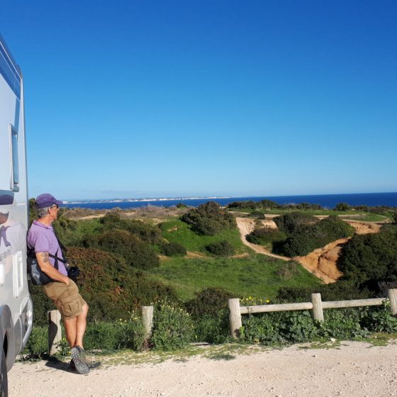 Buzz and Julian parked at Ponta de Piedade