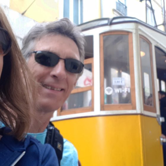 Lisbon - Funicular at Bica - selfie